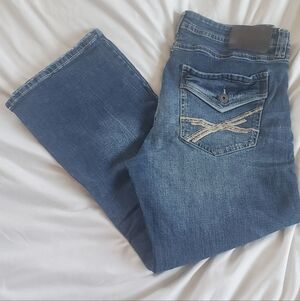 TK Axel Wearharder Distressed Slim Boot Jeans, Men's Sz 36x30 (Actual 36 x 29)